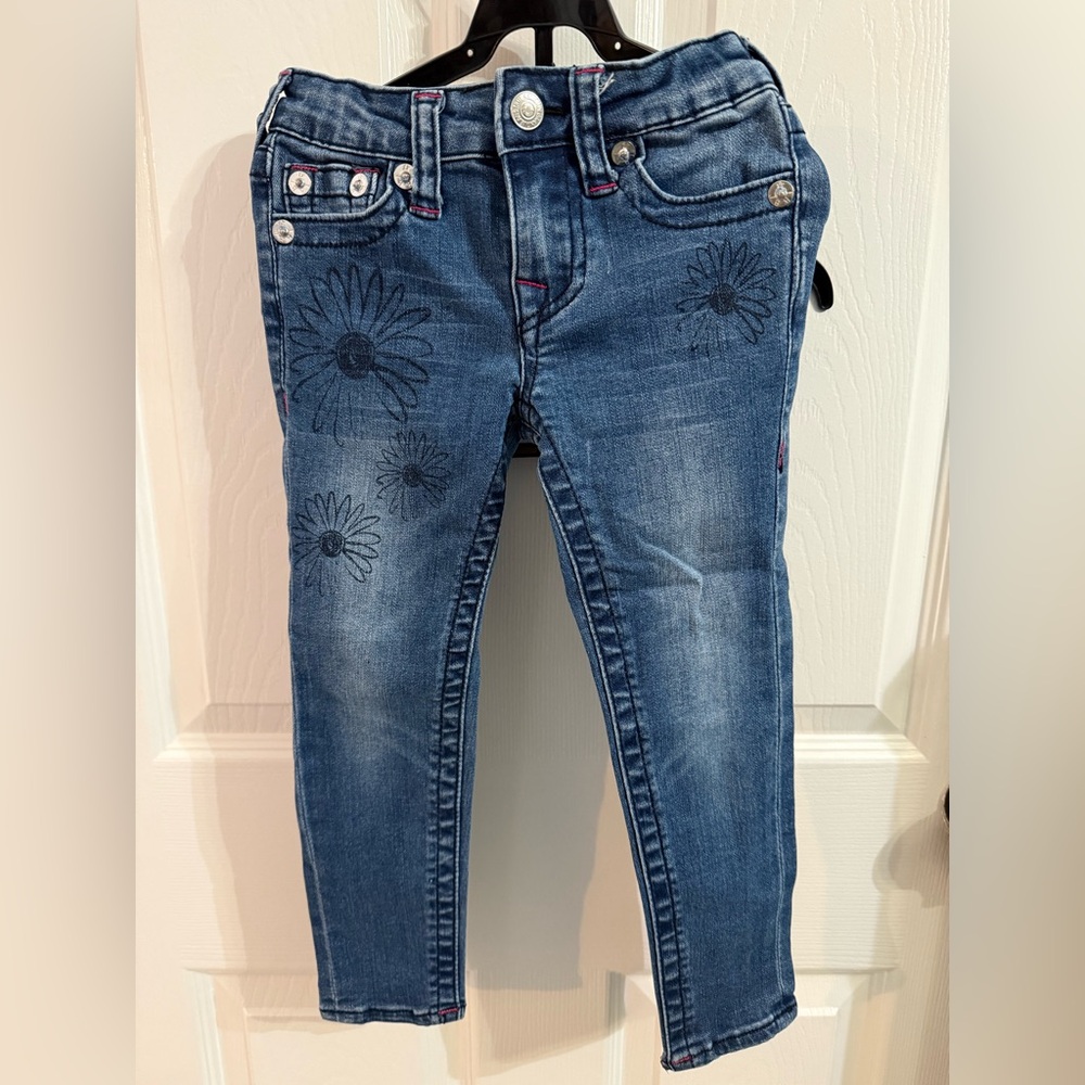 True Religion Girls Floral Skinny jeans, Size 4